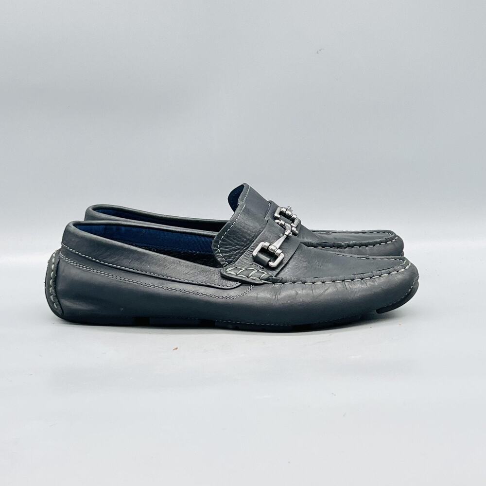 Cole Haan Shoes Mens 7 Gray Leather Bit Driving Moc Loafers Casual Comfort